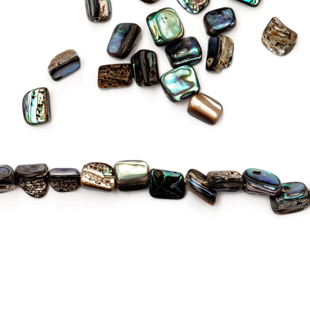 alt="10mm x 7mm Paua Shell Beads"