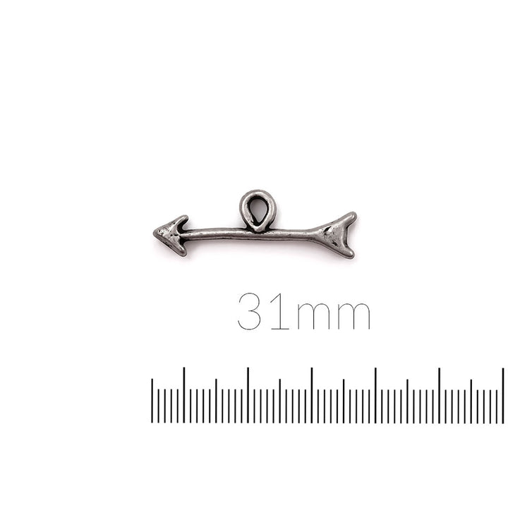 alt="antique pewter arrow charm"