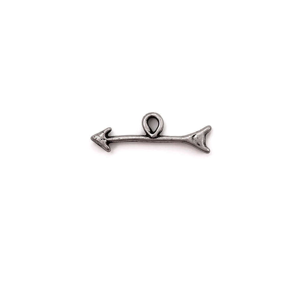 alt="antique pewter arrow charm"
