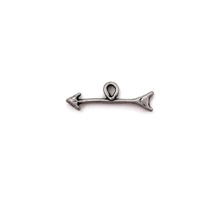 alt="antique pewter arrow charm"