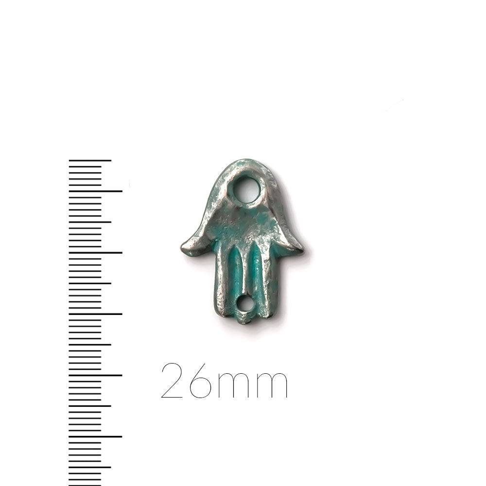 alt="artisan verdigris hamsa palm"