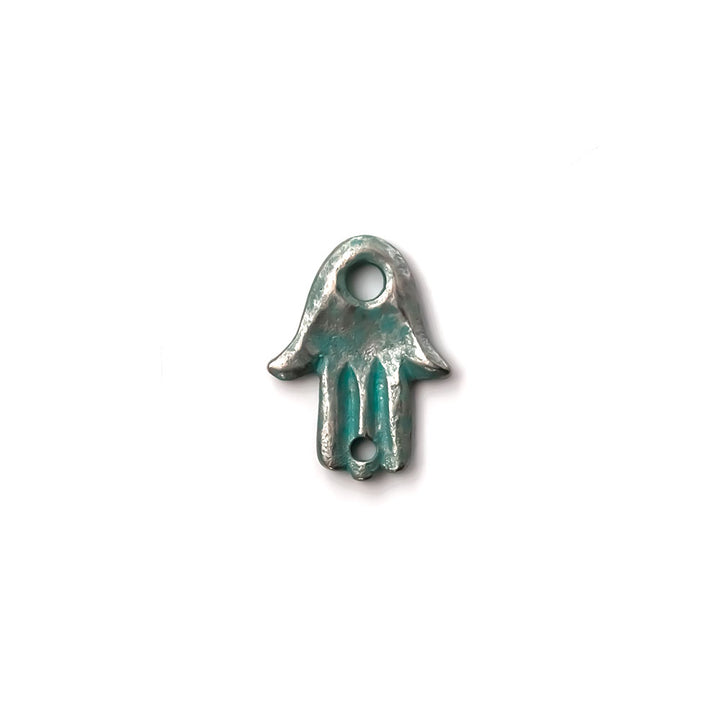 alt="artisan verdigris hamsa palm"