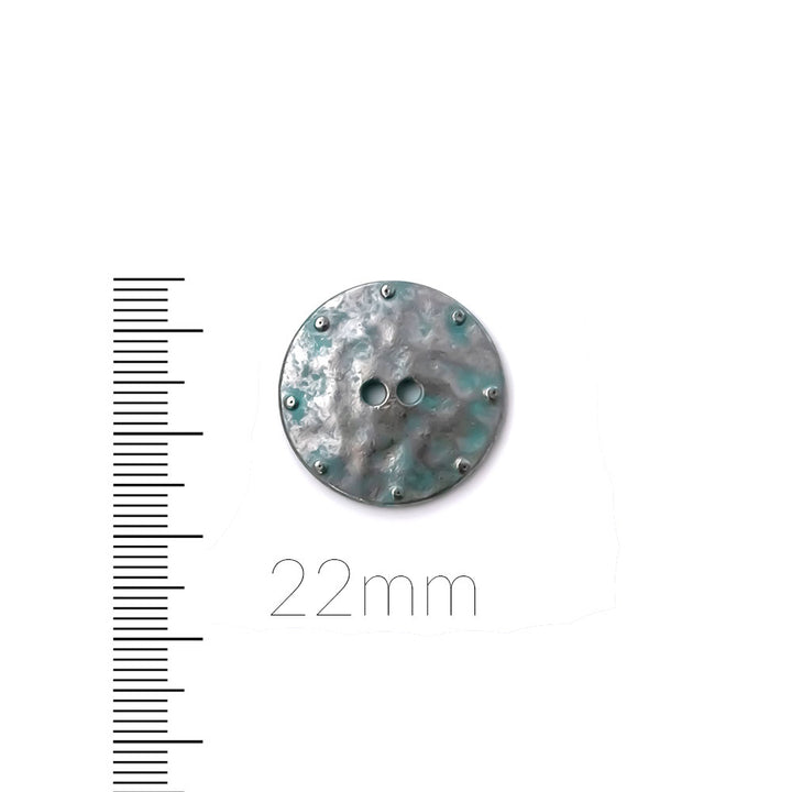 alt="artisan verdigris large textured button"