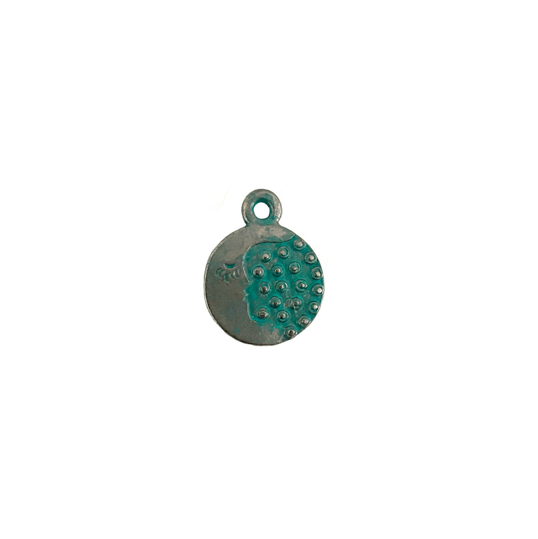 Artisan Verdigris Moon Charm