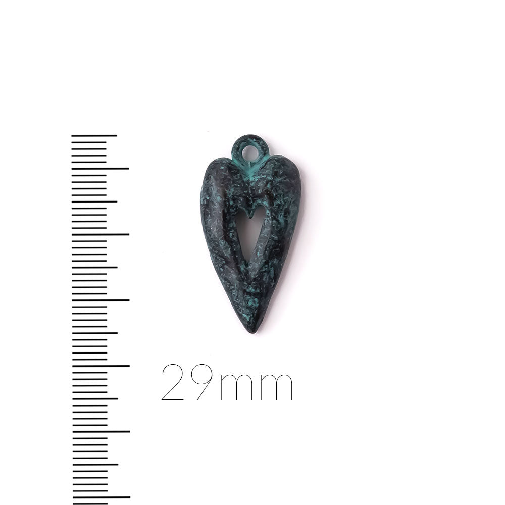 alt="elements of antiquity rustic patina large heart pendant"