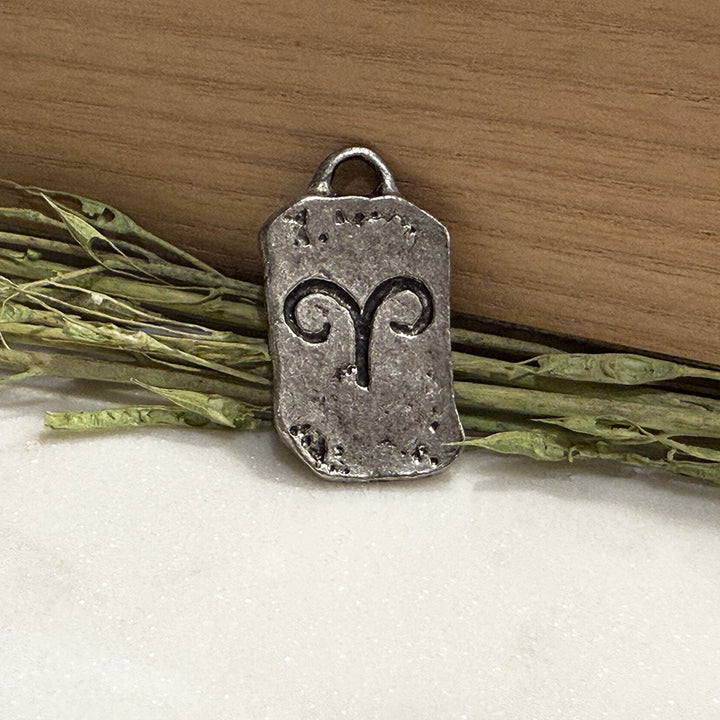 Antique Pewter Zodiac Tag Pendants