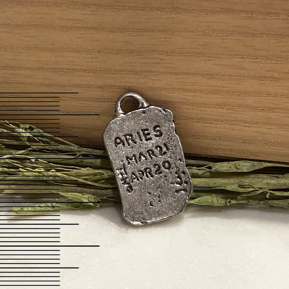 Antique Pewter Zodiac Tag Pendants