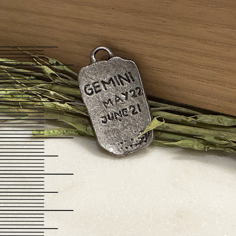 Antique Pewter Zodiac Tag Pendants
