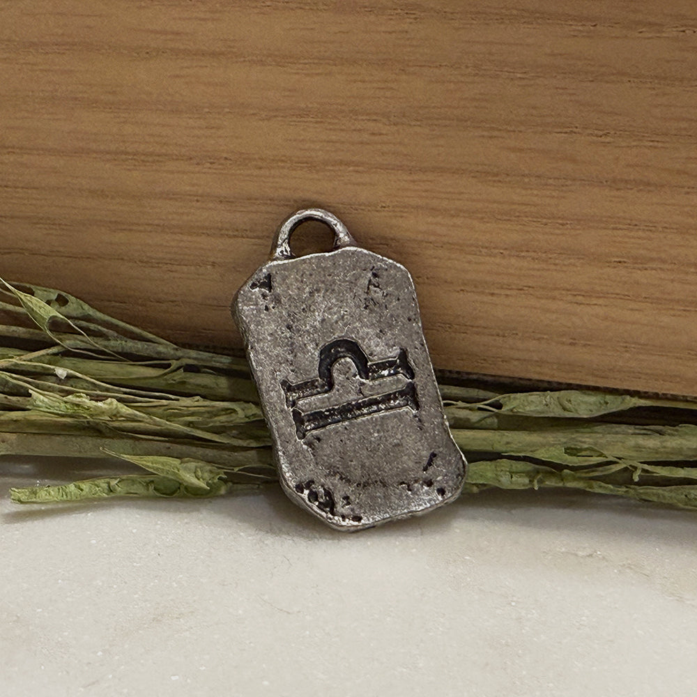 Antique Pewter Zodiac Tag Pendants