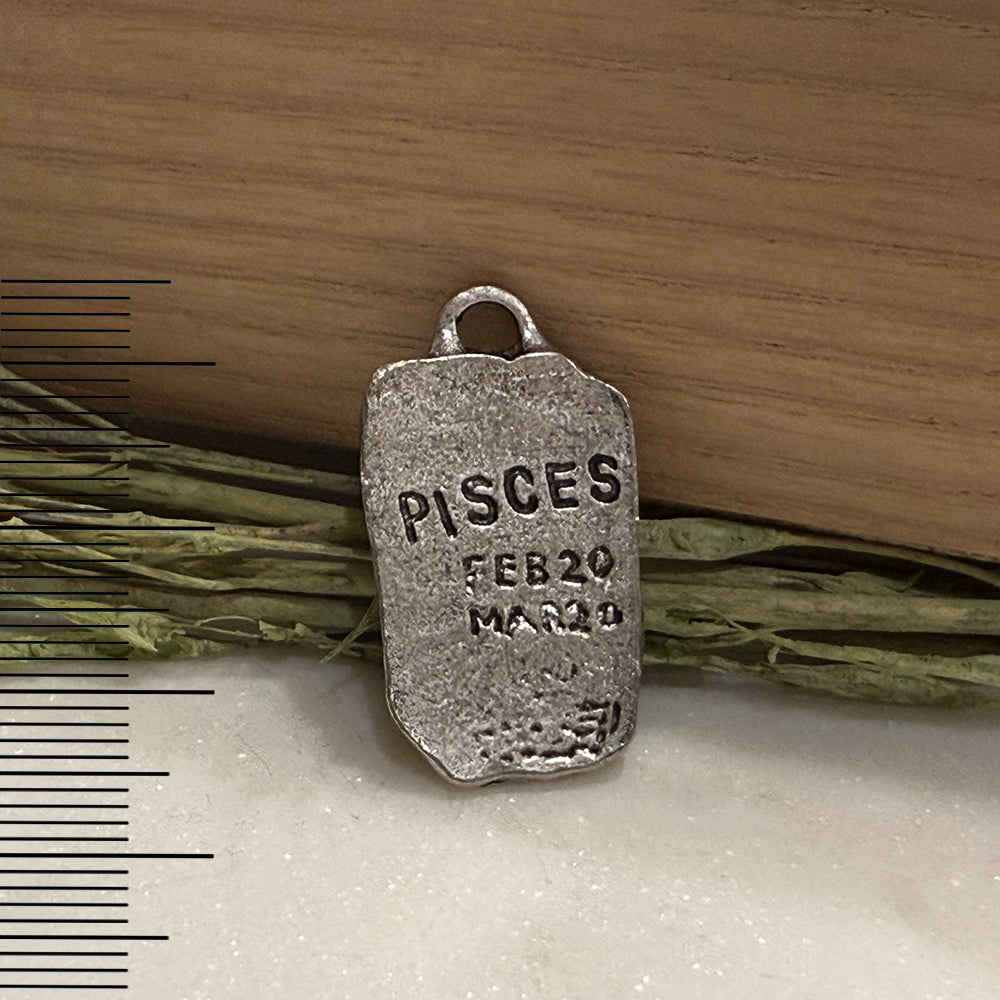 Antique Pewter Zodiac Tag Pendants