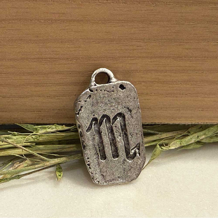 Antique Pewter Zodiac Tag Pendants