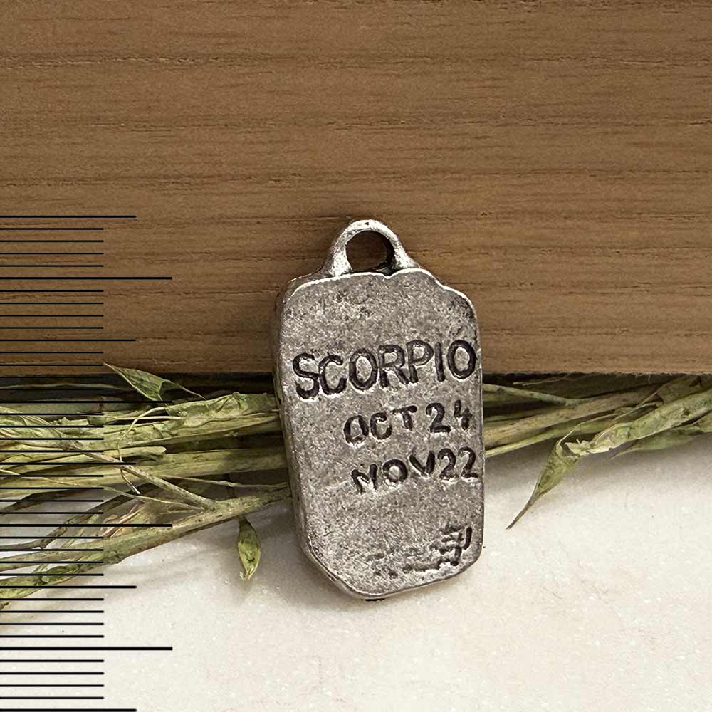 Antique Pewter Zodiac Tag Pendants