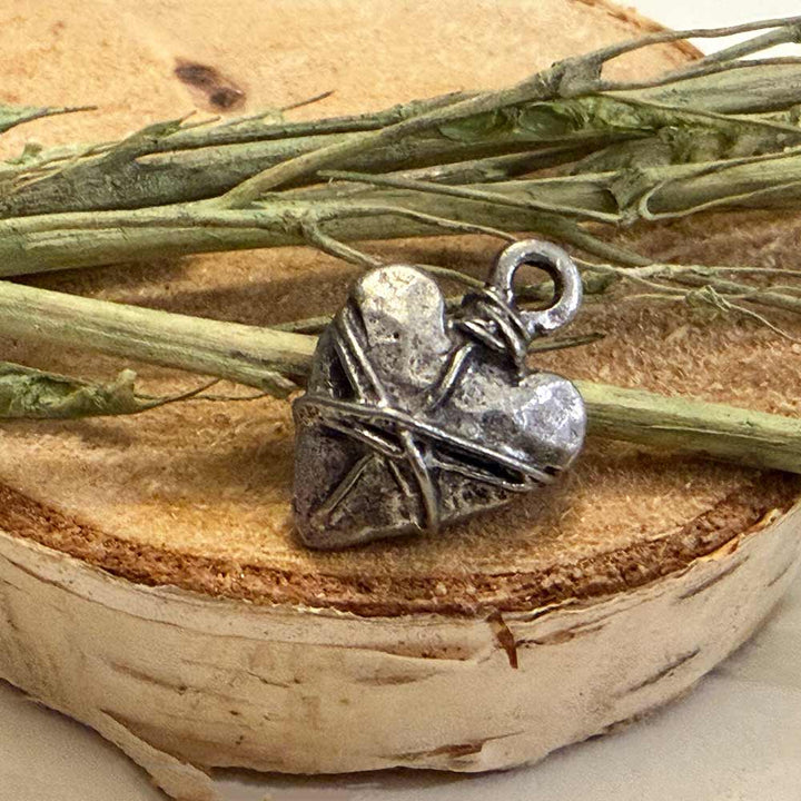 Antique Pewter Wrapped Heart