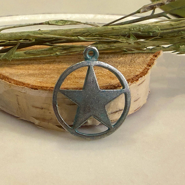 Artisan Verdigris Circle of Star Charm