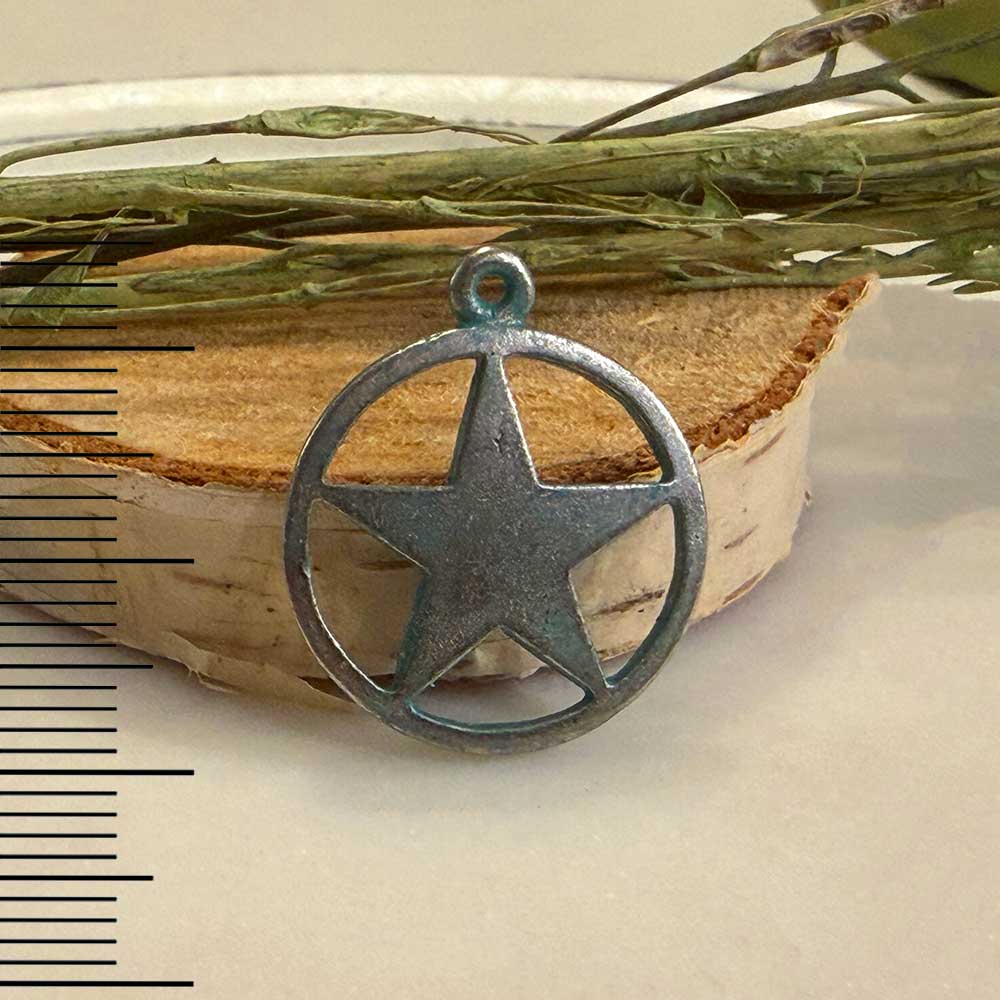 Artisan Verdigris Circle of Star Charm