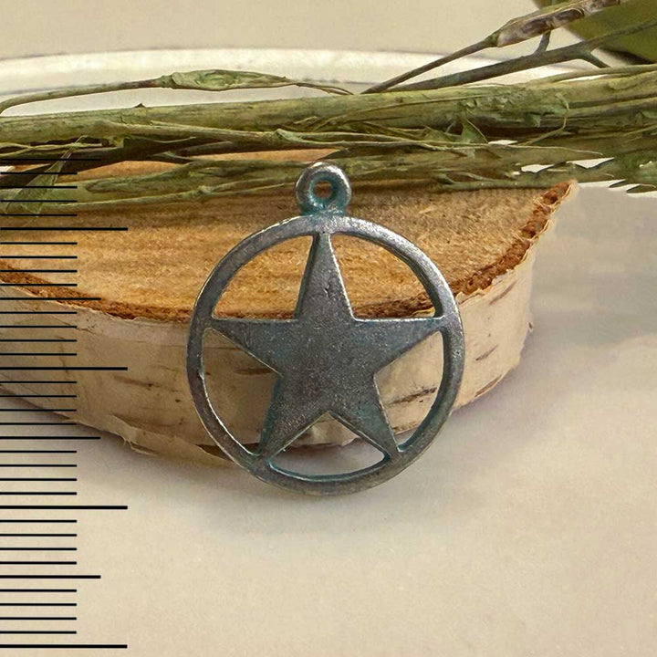 Artisan Verdigris Circle of Star Charm