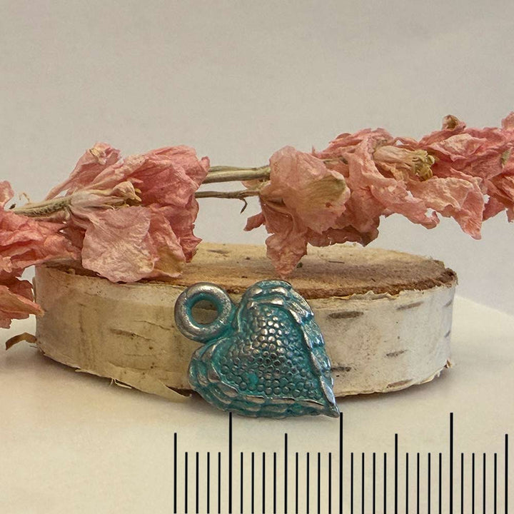 Artisan Verdigris Textured Heart Charm