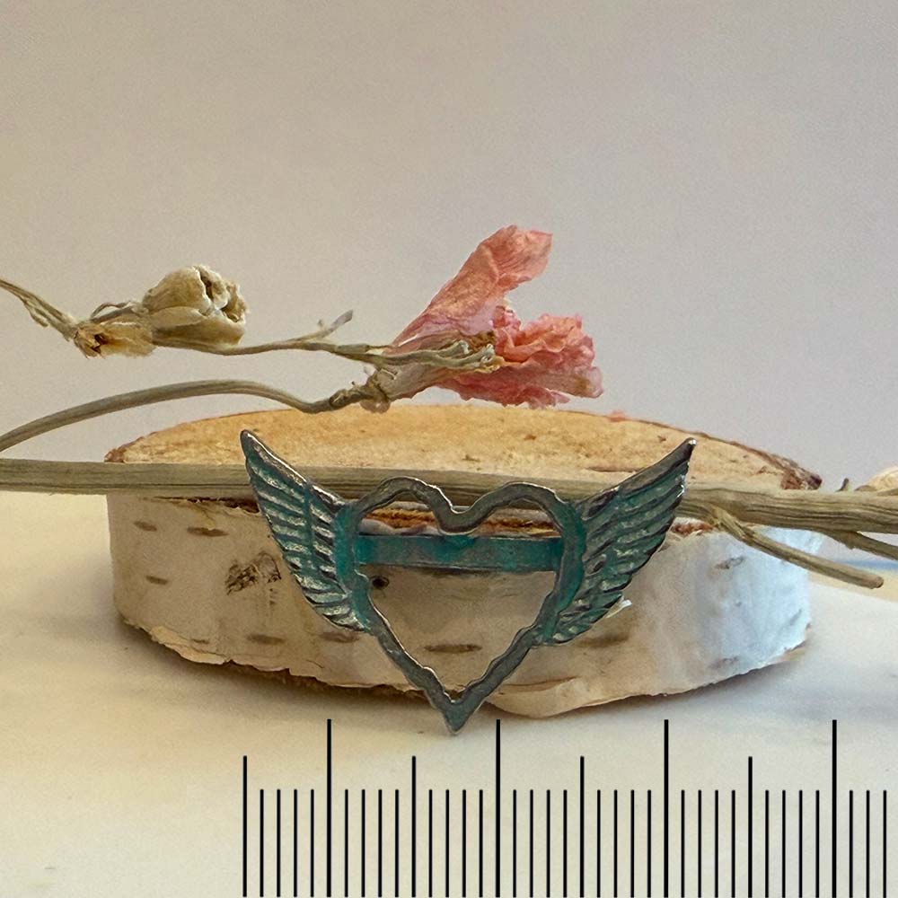Artisan Verdigris Winged Heart Connector