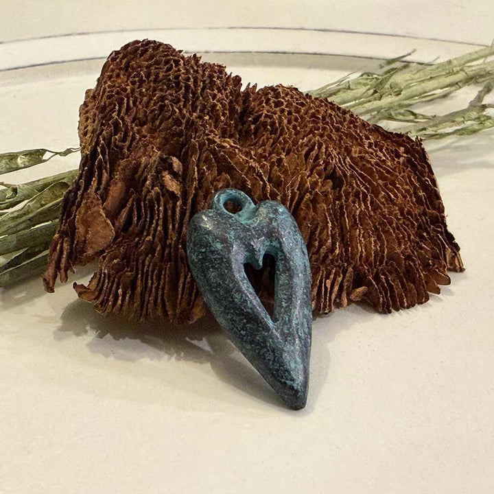 Rustic Patina Large Heart Pendant