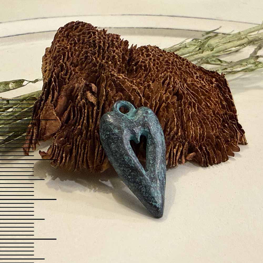 Rustic Patina Large Heart Pendant