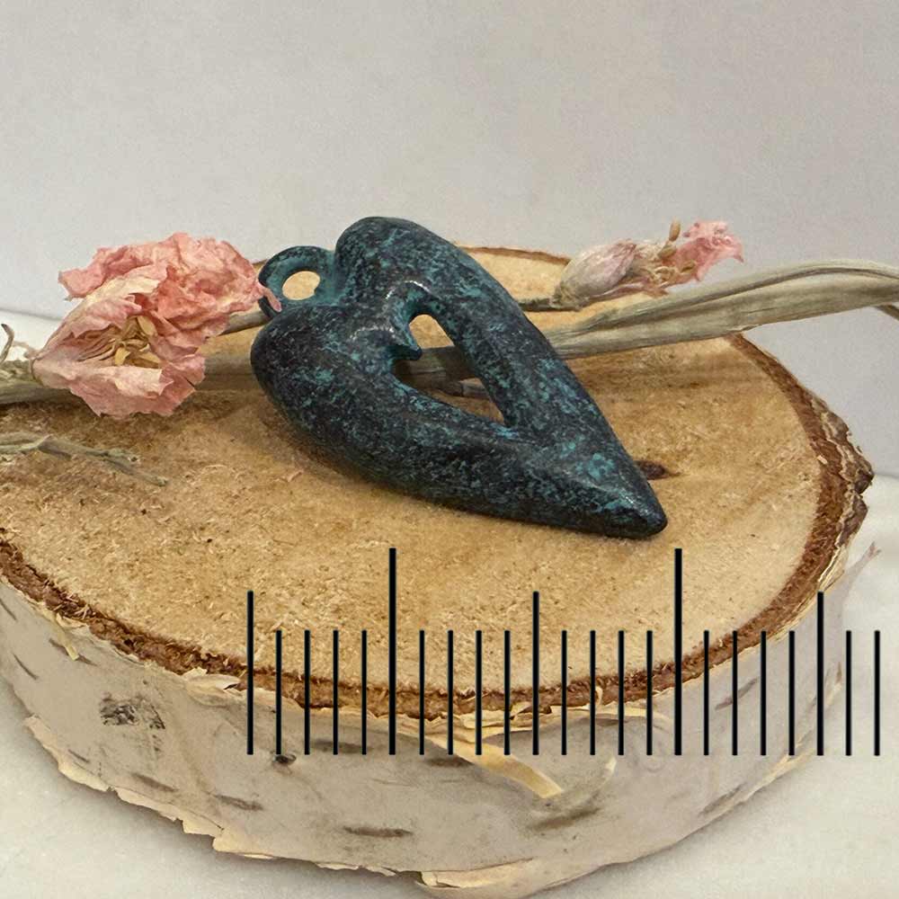 Rustic Patina Large Heart Pendant