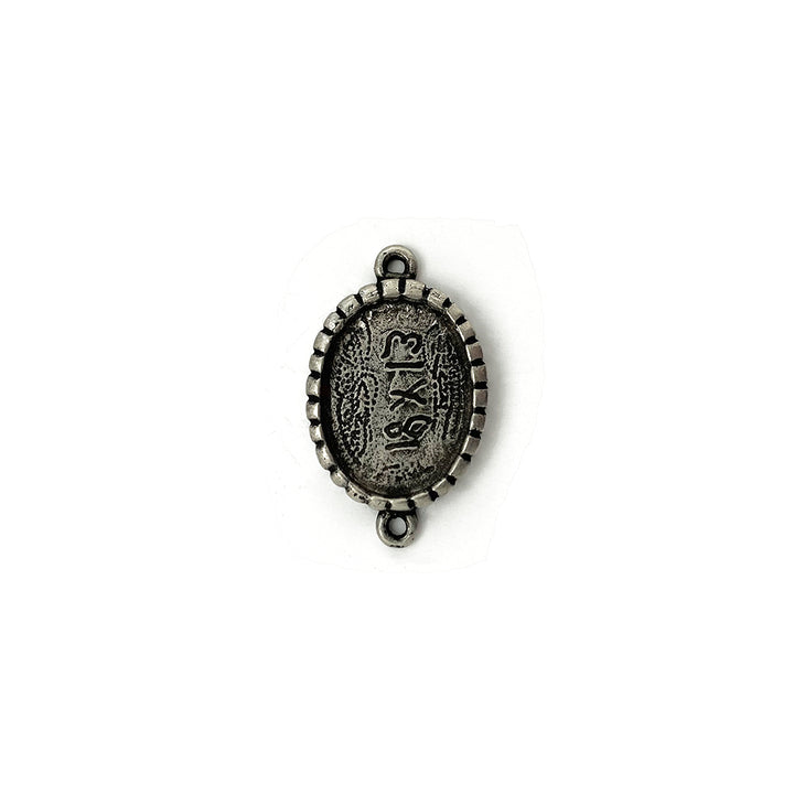 Antique Pewter Matte 2 Ring Bezel Connector