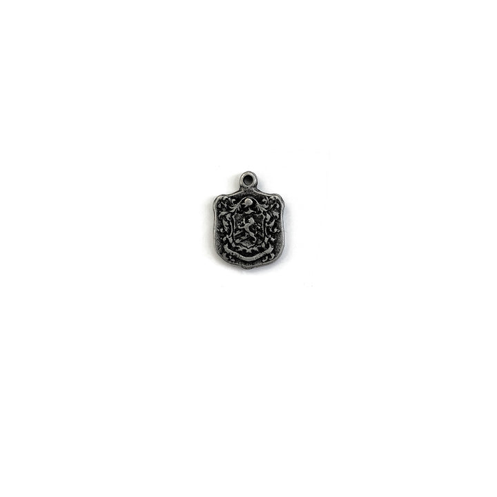 Antique Pewter Matte Badge Charm
