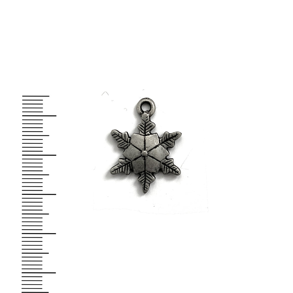 alt="Elements of Antiquity Antique Pewter Matte Snowflake Charm"