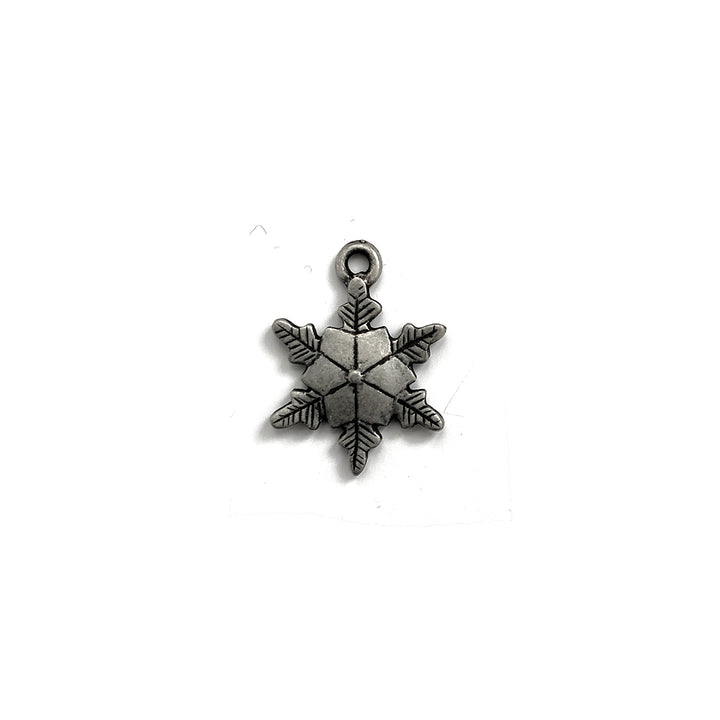 alt="Elements of Antiquity Antique Pewter Matte Snowflake Charm"