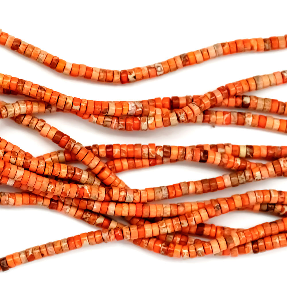 alt="Imperial Jasper Orange Heishi Beads"