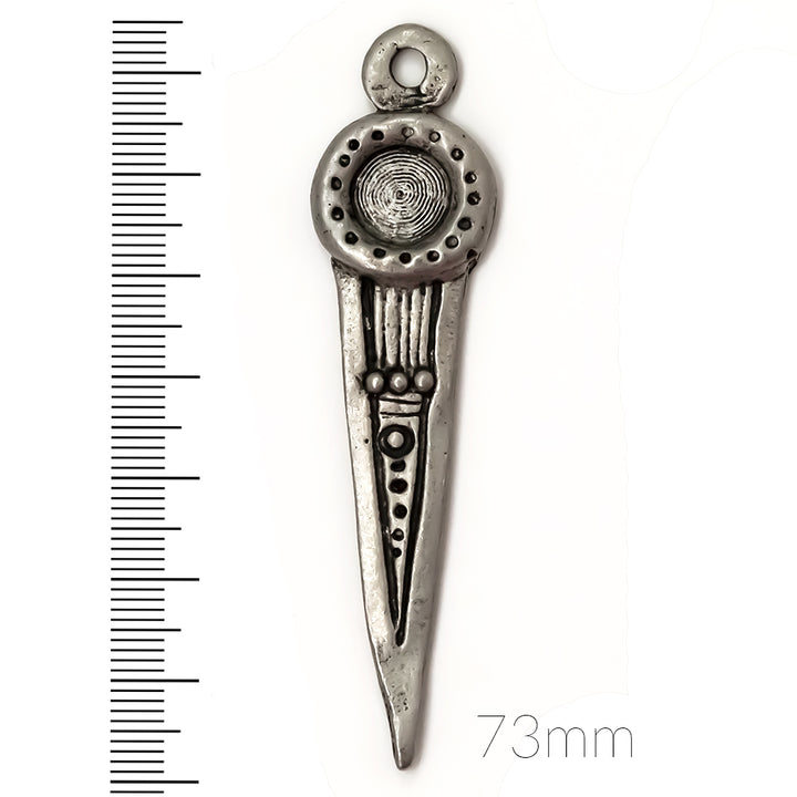 alt="elements of antiquity 73mm bezel dagger pendant"