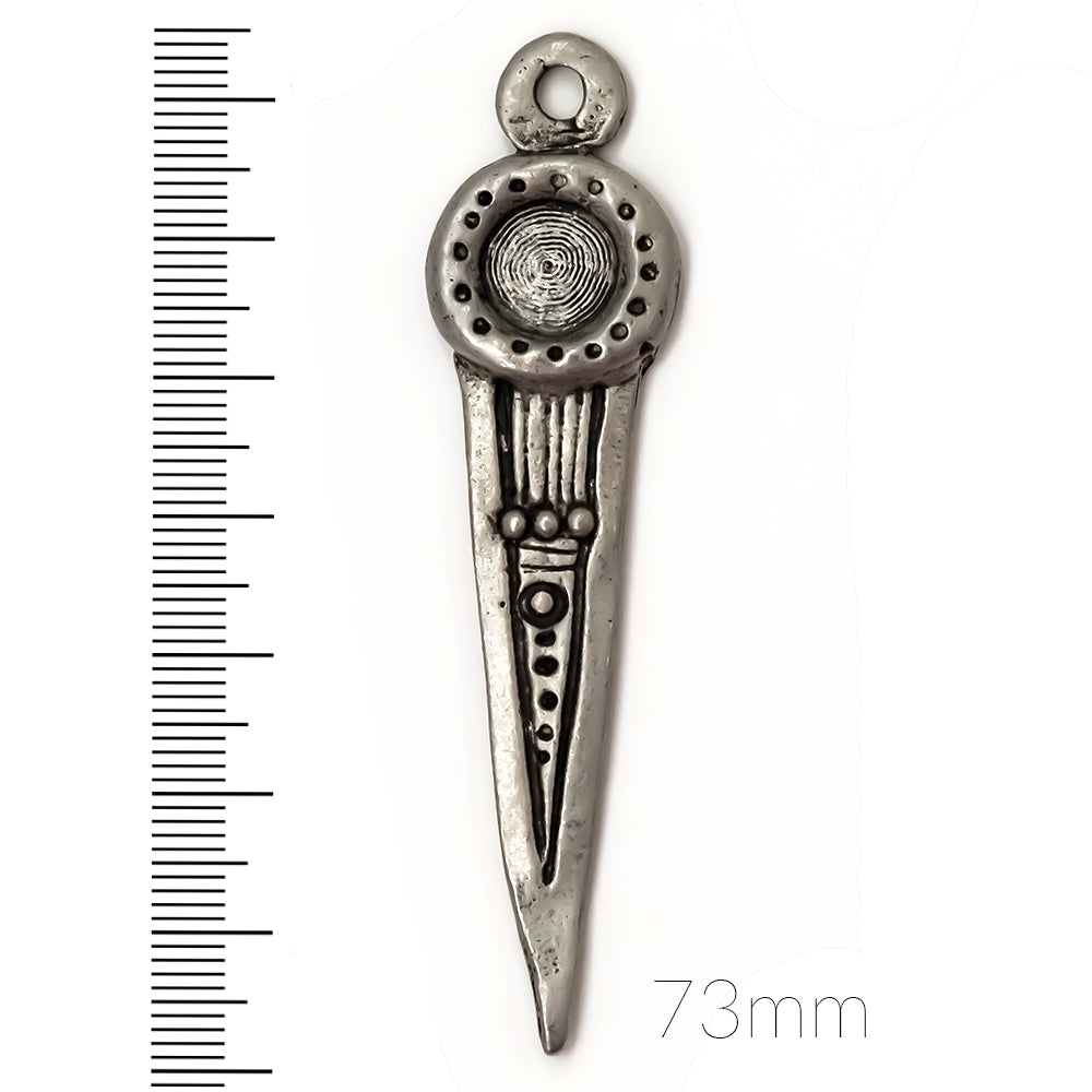 alt="elements of antiquity 73mm bezel dagger pendant"