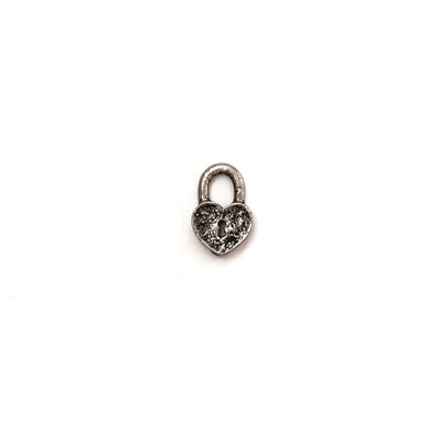 Antique Pewter Heart Lock Charm