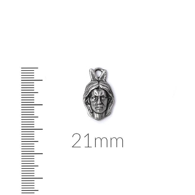 Antique Pewter Indian Chief Charm