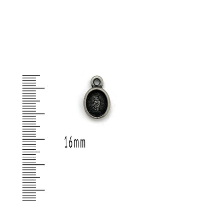 Antique Pewter Matte 10mm X 8mm Bezel Charm