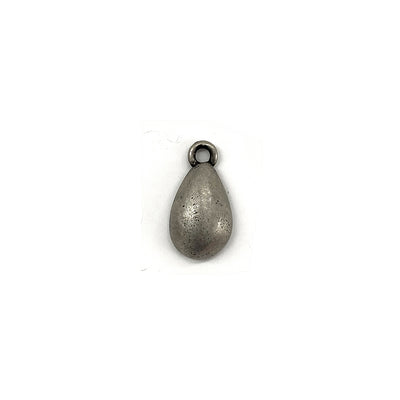 Antique Pewter Matte Domed Teardrop Charm