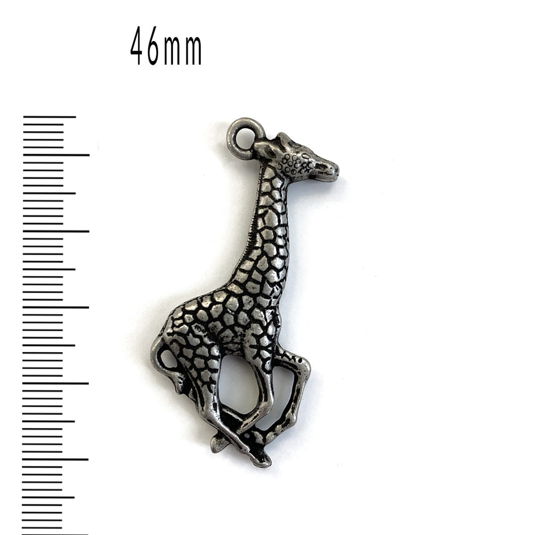 Antique Pewter Matte Giraffe Pendant
