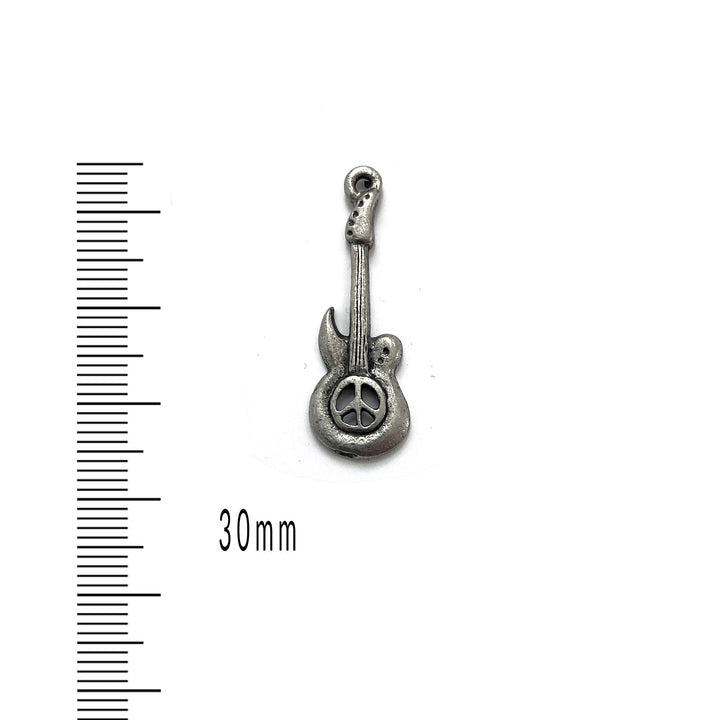 Antique Pewter Matte Guitar Charm