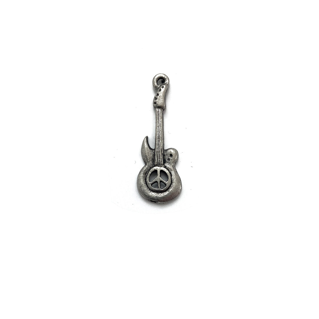 Antique Pewter Matte Guitar Charm