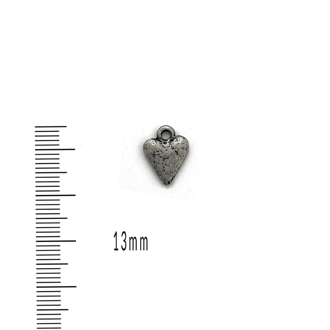 Antique Pewter Matte Heart Charm