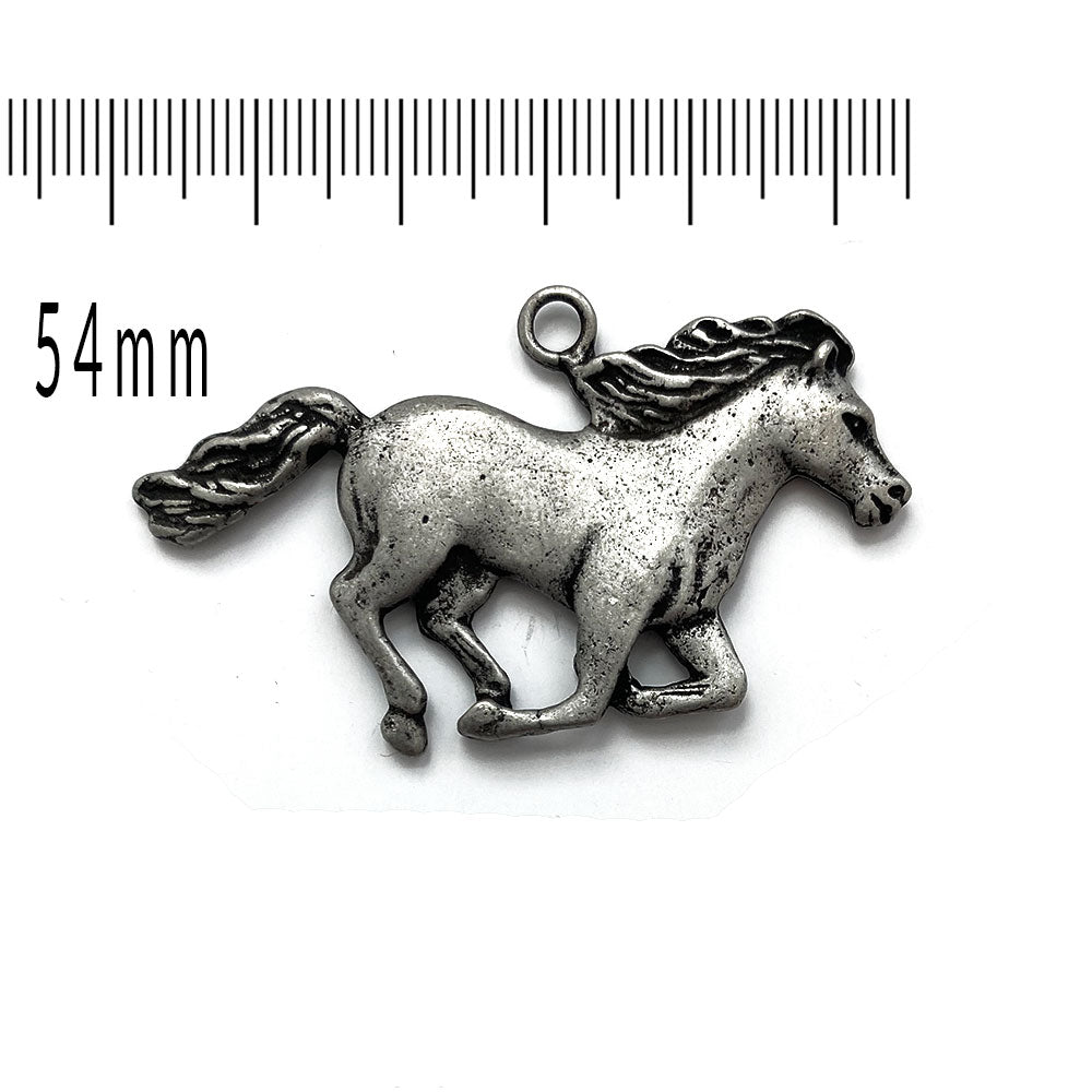 Antique Pewter Matte Horse Pendant