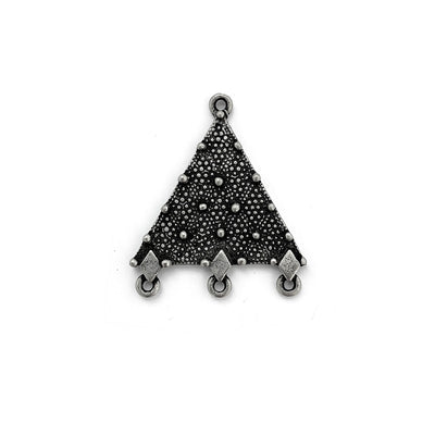 Antique Pewter Matte Textured Triangle Connector