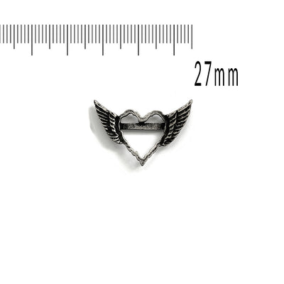 alt="Elements of Antiquity Antique Pewter Matte Winged Heart Connector"