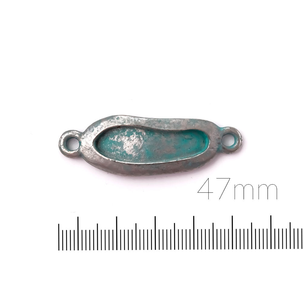 alt="elements of antiquity artisan verdigris 47mm freeform bezel connector"