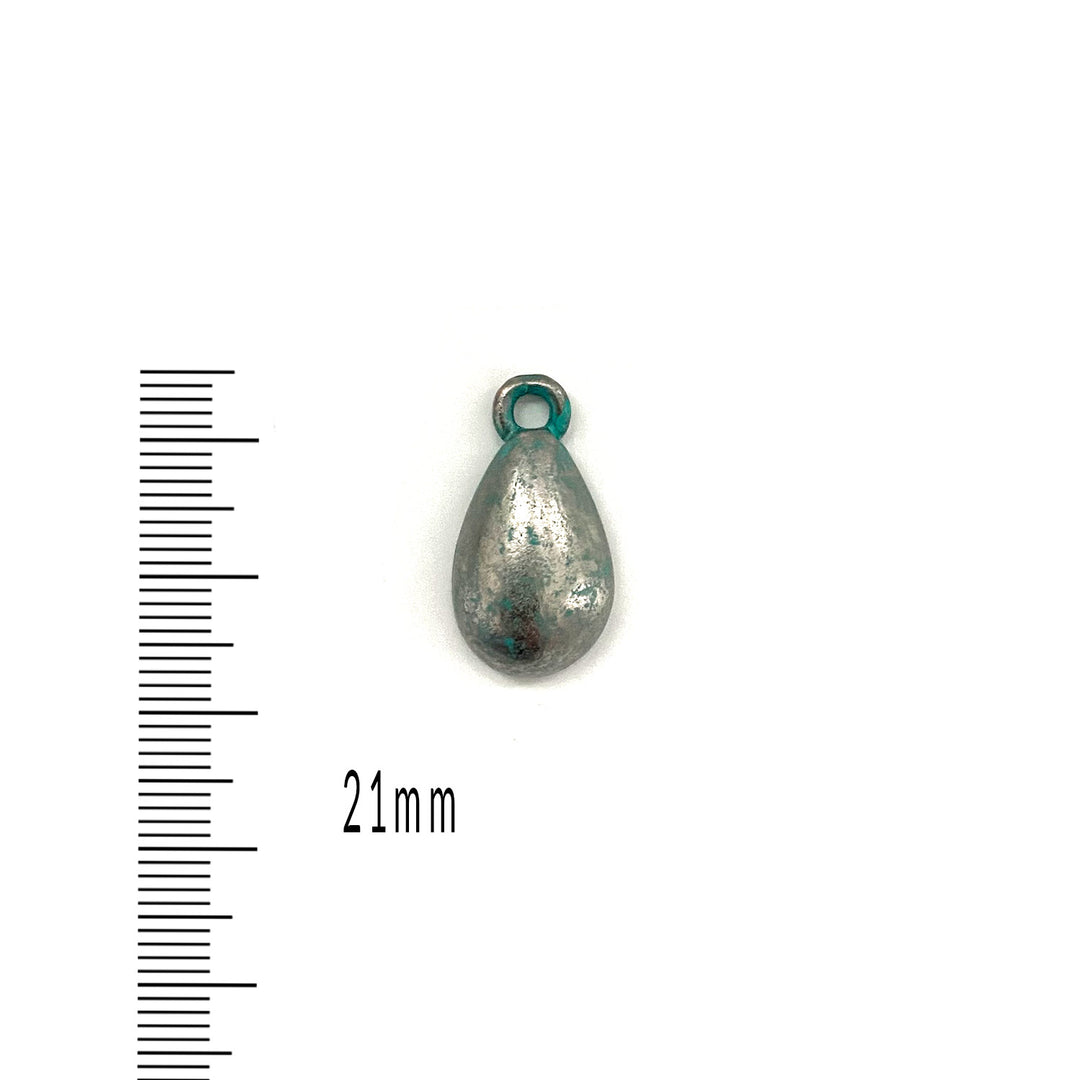 Artisan Verdigris Domed Teardrop Charm