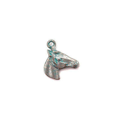 alt="elements of antiquity artisan verdigris horse pendant"