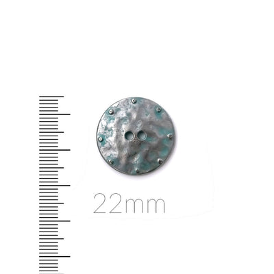 alt="elements of antiquity artisan verdigris large textured button"