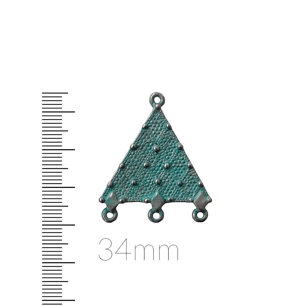 alt="elements of antiquity artisan verdigris textured triangle connector"