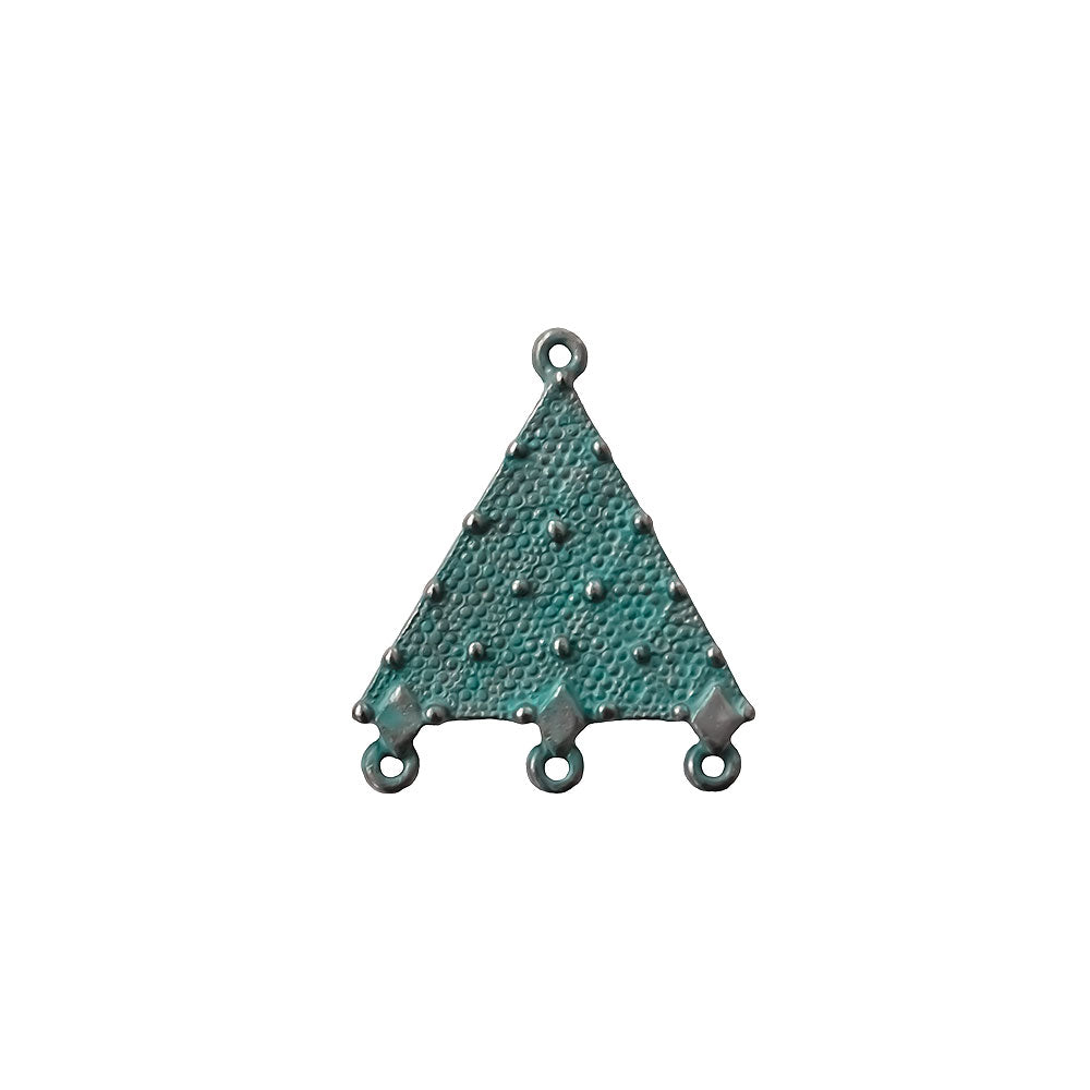 alt="elements of antiquity artisan verdigris textured triangle connector"