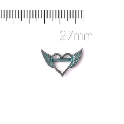 alt="elements of antiquity artisan verdigris winged heart connector"